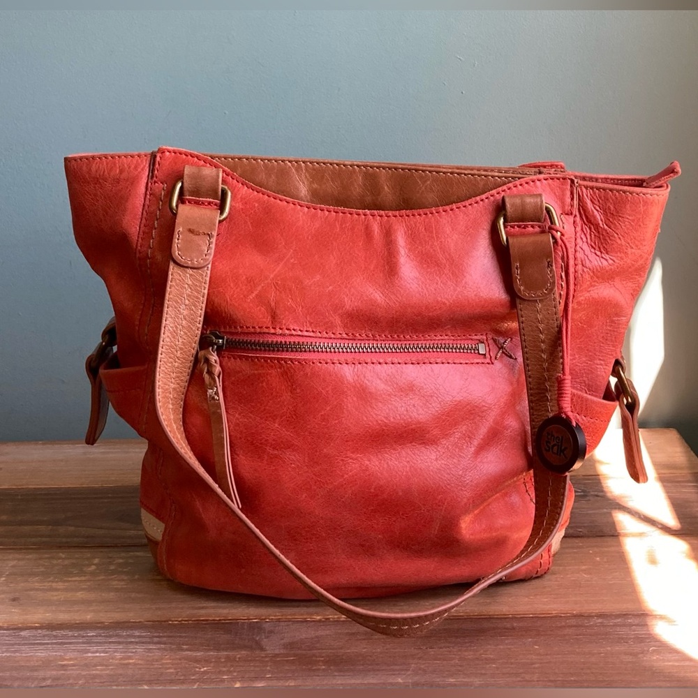 The Sak Kendra Leather Tote Satchel Bag.